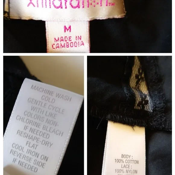 Black cotton 3/4 sleeve button down shirt with lace trim Xhilaration size XS - Picture 16 of 16